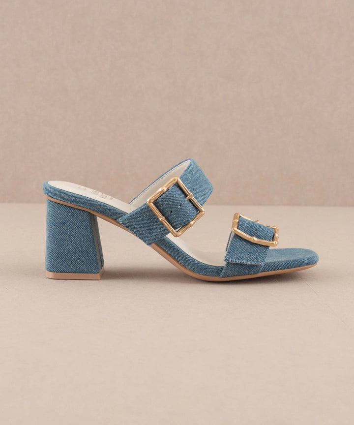 The Havana Denim Heel - Oasis Society