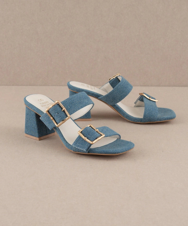 The Havana Denim Heel - Oasis Society