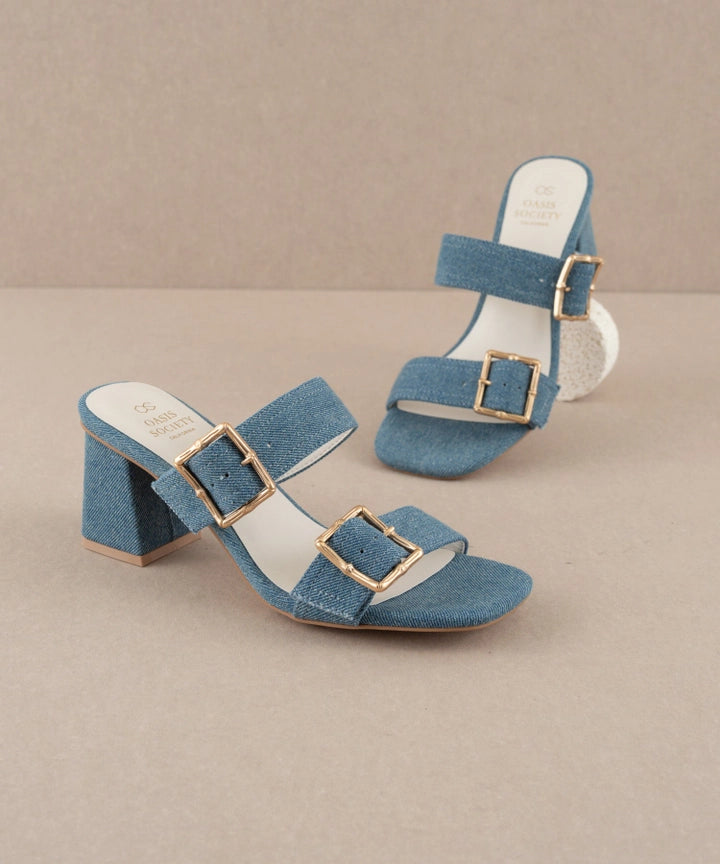 The Havana Denim Heel - Oasis Society
