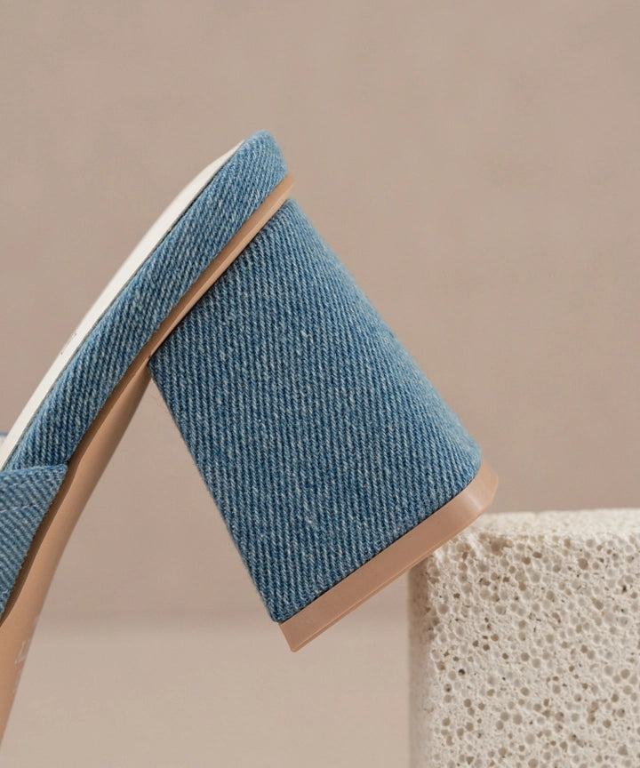 The Havana Denim Heel - Oasis Society