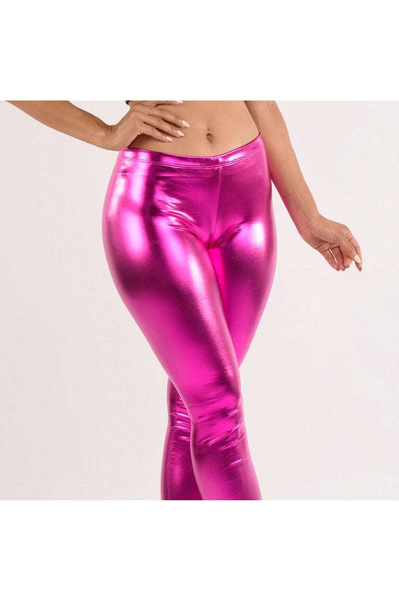 Pinky Promise Shiny Pink Legging Pants
