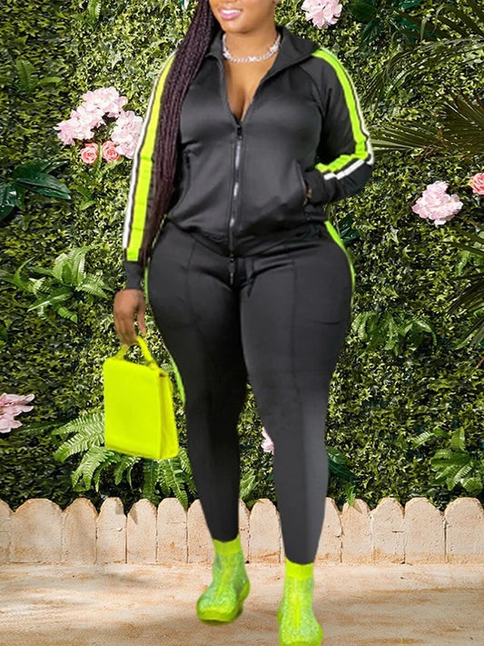 Hands Off - (Plus Size) Hooded Jogging Suit