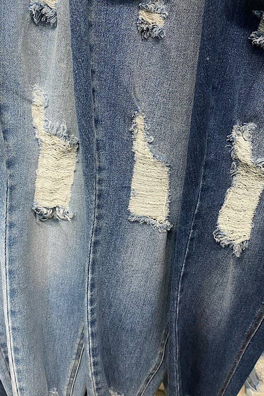 PLUS SIZE DISTRESSED SKINNY LEG JEANS: Light Wash