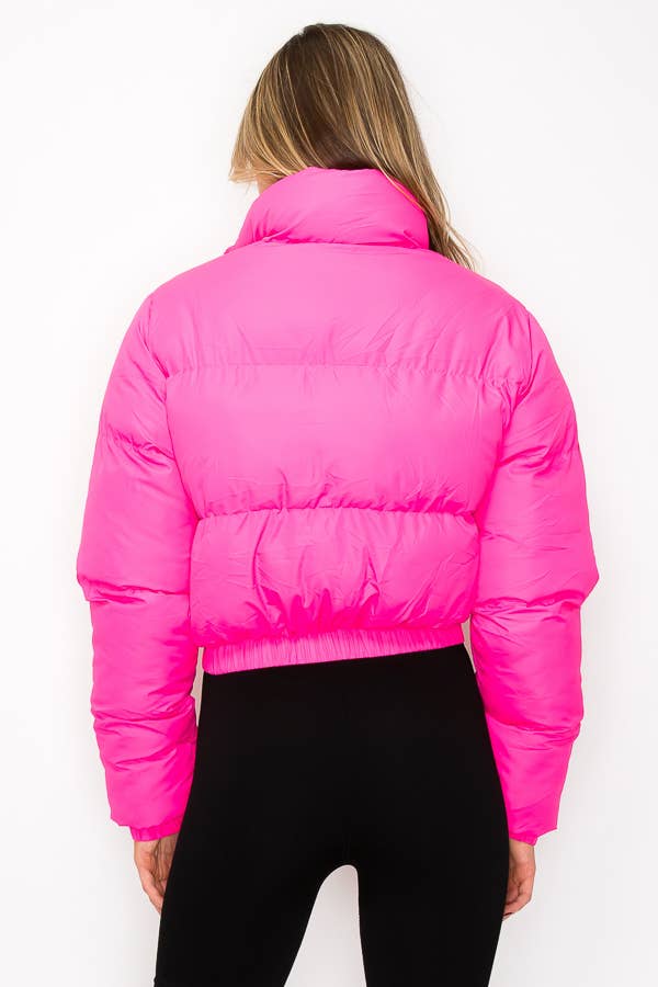 MOCK NECK LONG SLEEVE PUFFER JACKET